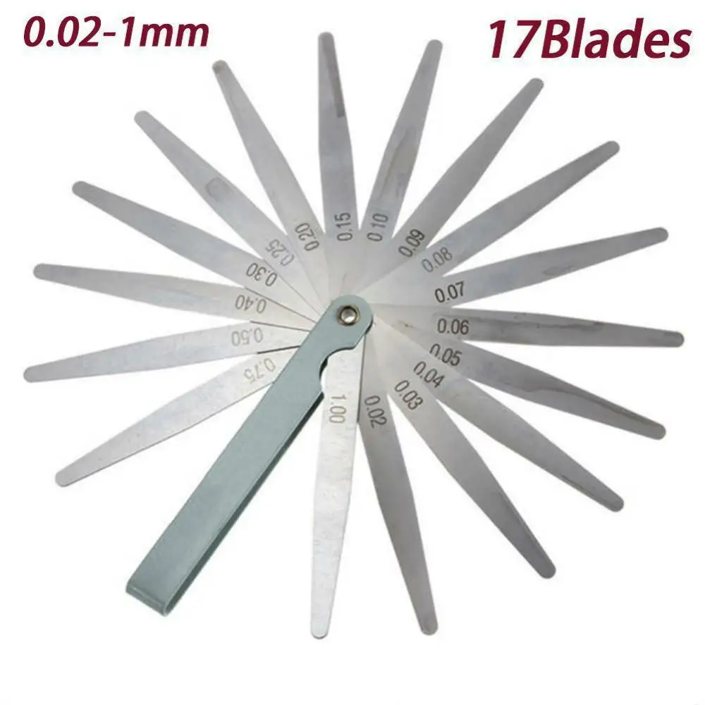 20/17 Blades Metric Feeler Gauge 0.02-1mm Thickness Gages Gap Filler Feeler Gauges Woodworking Measuring Tool For Feeler Gauge