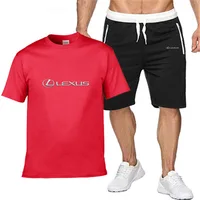 Mens Short sleeve LEXUS Car Summer Mens Shirt Hip Hop Harajuku T-Shirt high quality Cotton T Shirts pants suit Sportswear