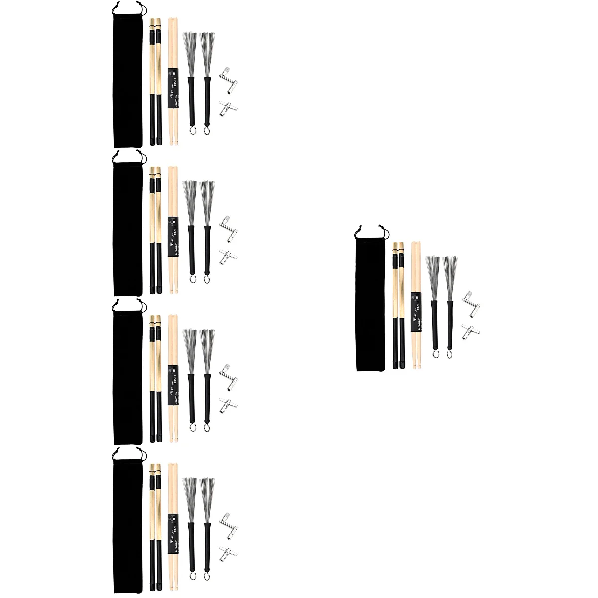 

Набор щеток для барабана, деревянные инструменты, перкуссионные наконечники, металлические ключи с кленовой щеткой