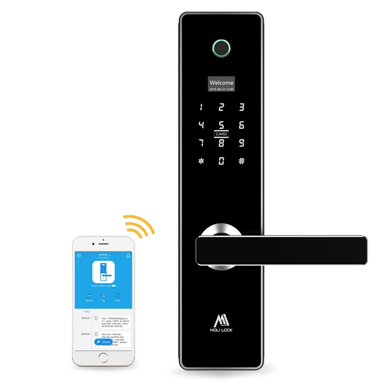 

MOLI interior security keyless entry multipoint wifi electronic door lock, door security lock, wifi door lock with fingerprint