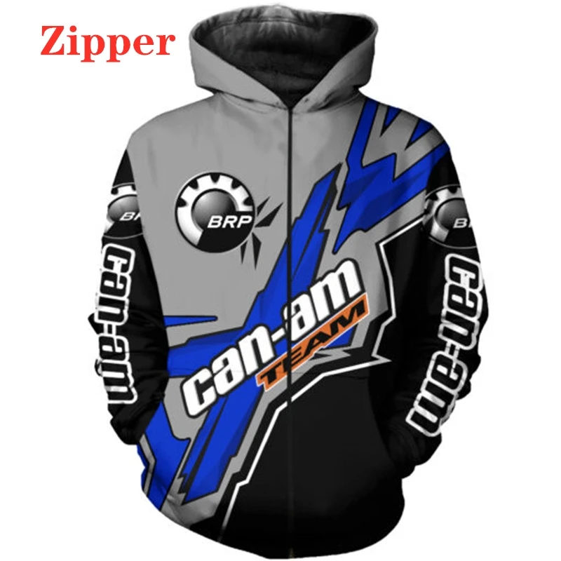 

Unisex Mens BRP Can-am Team Hoodie Motor Racing Club Zipper Sweatshirt 3D Print Pullover Top Grade Racing Hoody Jacket Coats