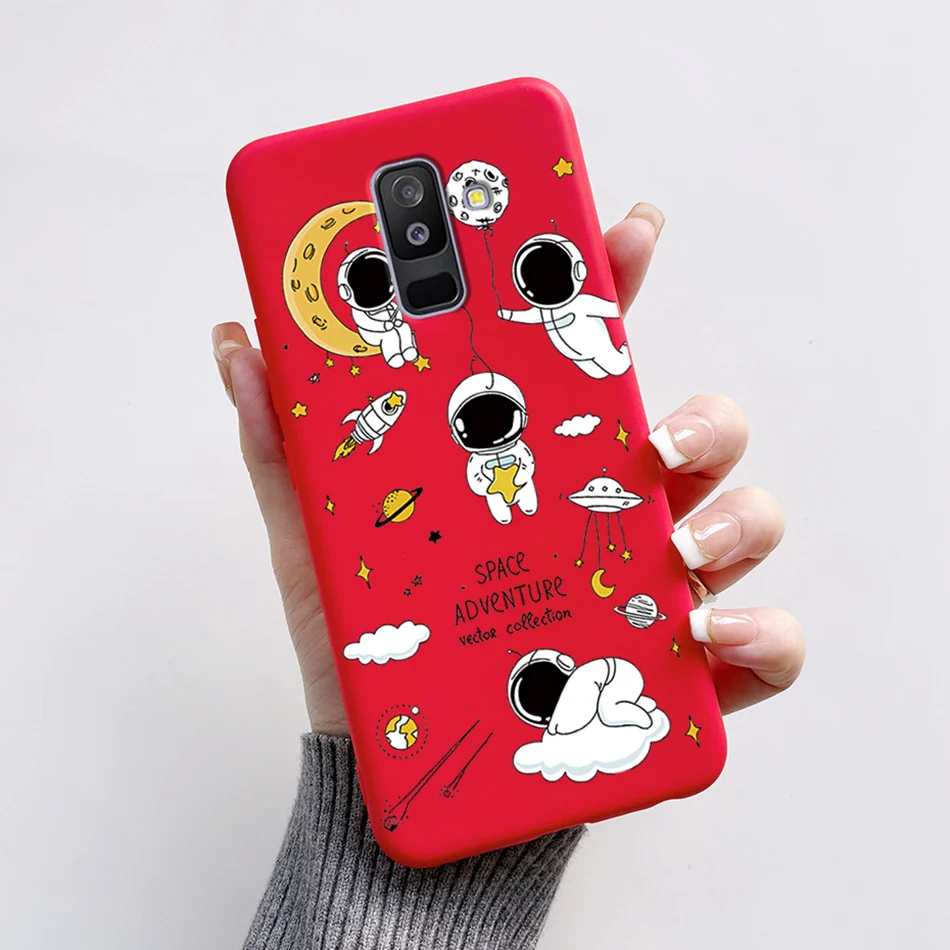 Чехол для Samsung Galaxy A6 Plus 2018 Женская задняя крышка мягкие силиконовые чехлы