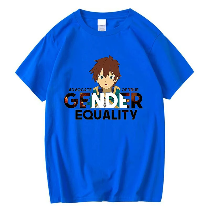 

2022 New Anime KonoSuba T-Shirts Unisex Cotton Funny Blue Color T-Shirt Breathable Tee Shirt Aesthetic Fashion Cool Short Sleeve
