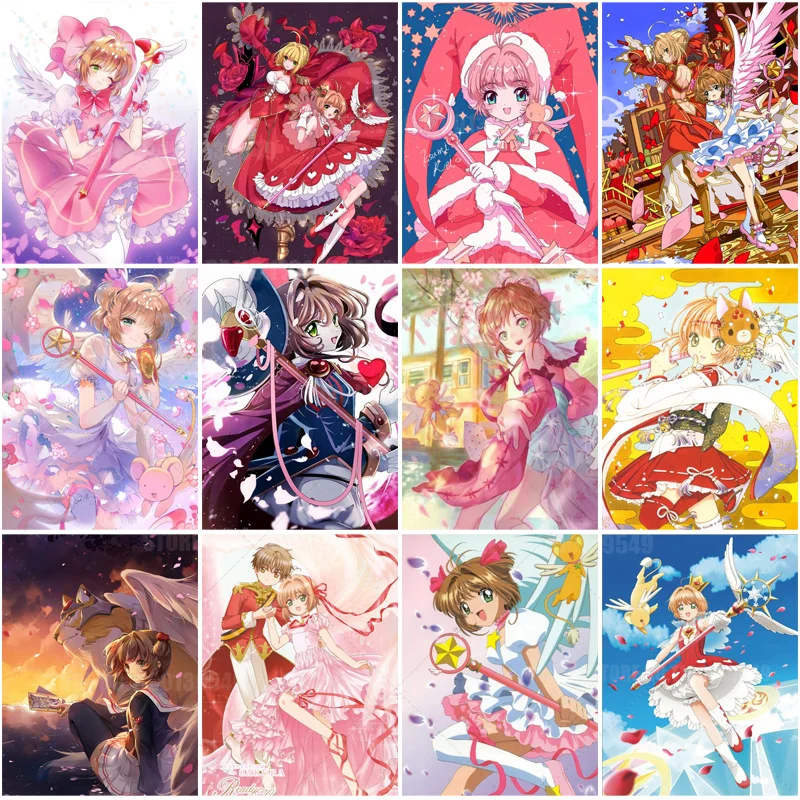 

Anime Sakura Card Captor Diamond Painting Character Poster Diy Cross Stitch Japanese Anime Girl Bedroom Decorative Painting