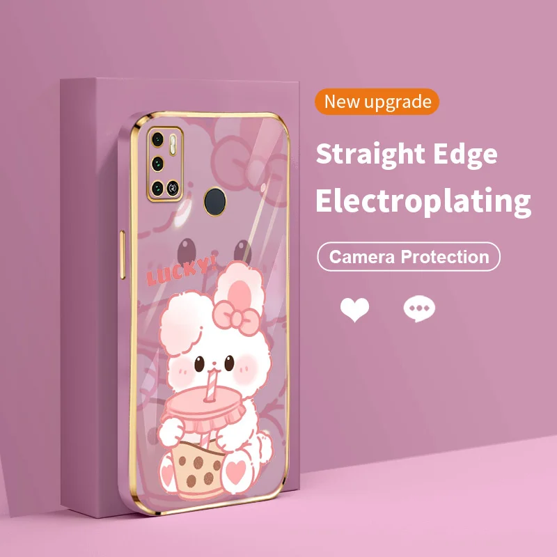 

Ultra Thin Plating Cover for Tecno Spark 6 Air 5 Air 6 GO 7 7T 8C 8 Pro Camon 17 18 19 Neo Pova Neo 2 3 4 Pro Luxury Rabbit Case