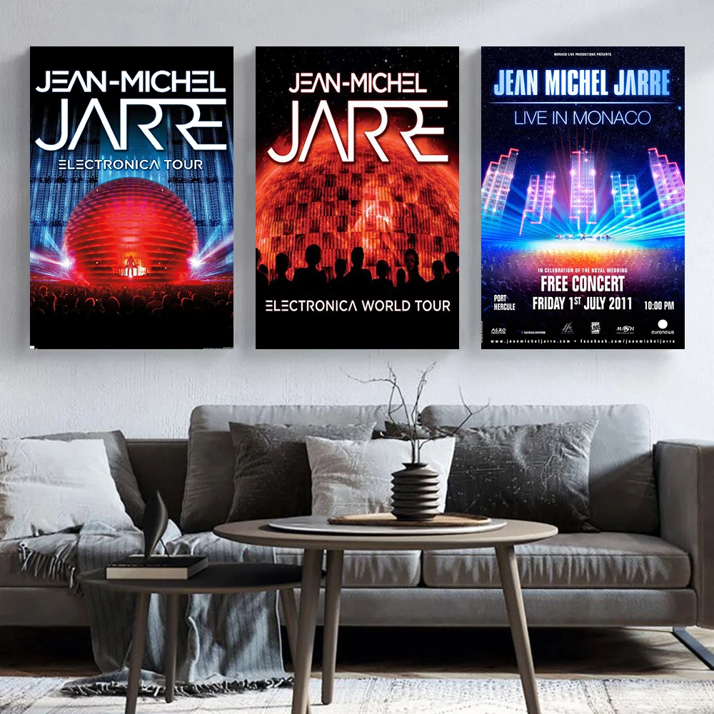 

Jean Michel Jarre Electronic World Tour concert Music Singer Poster Decorative Painting Canvas Wall Art Living Room Posters