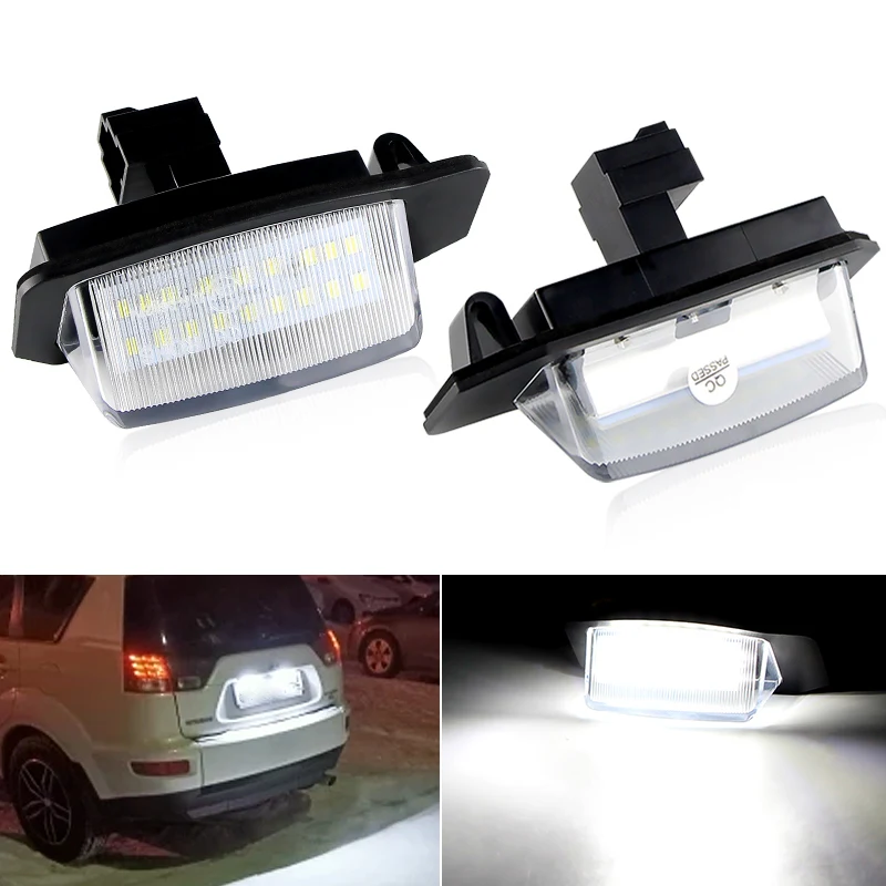 

2 шт. Canbus 12 В 18 светодиодов лампа освещения номерного знака для Mitsubishi Outlander XL (CW) 2006-2012 Lancer Sportback 2008 в сборе