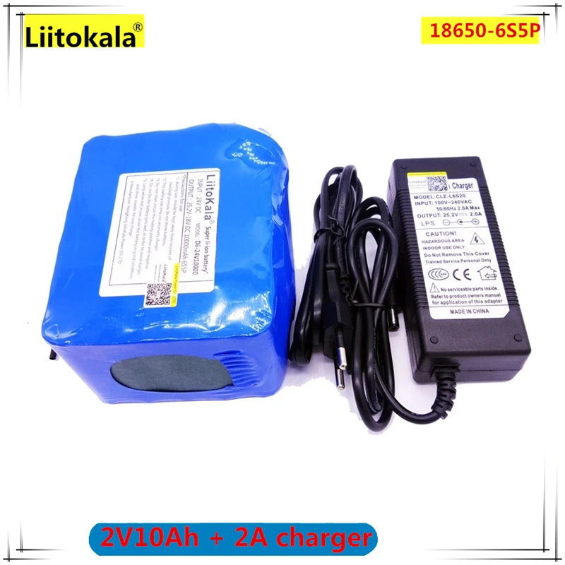 

LiitoKala Brand cells 24V 10Ah 6S5P battery pack lithium 350w e-bike li-ion 25.2V lithium bms electric bike battery 250W