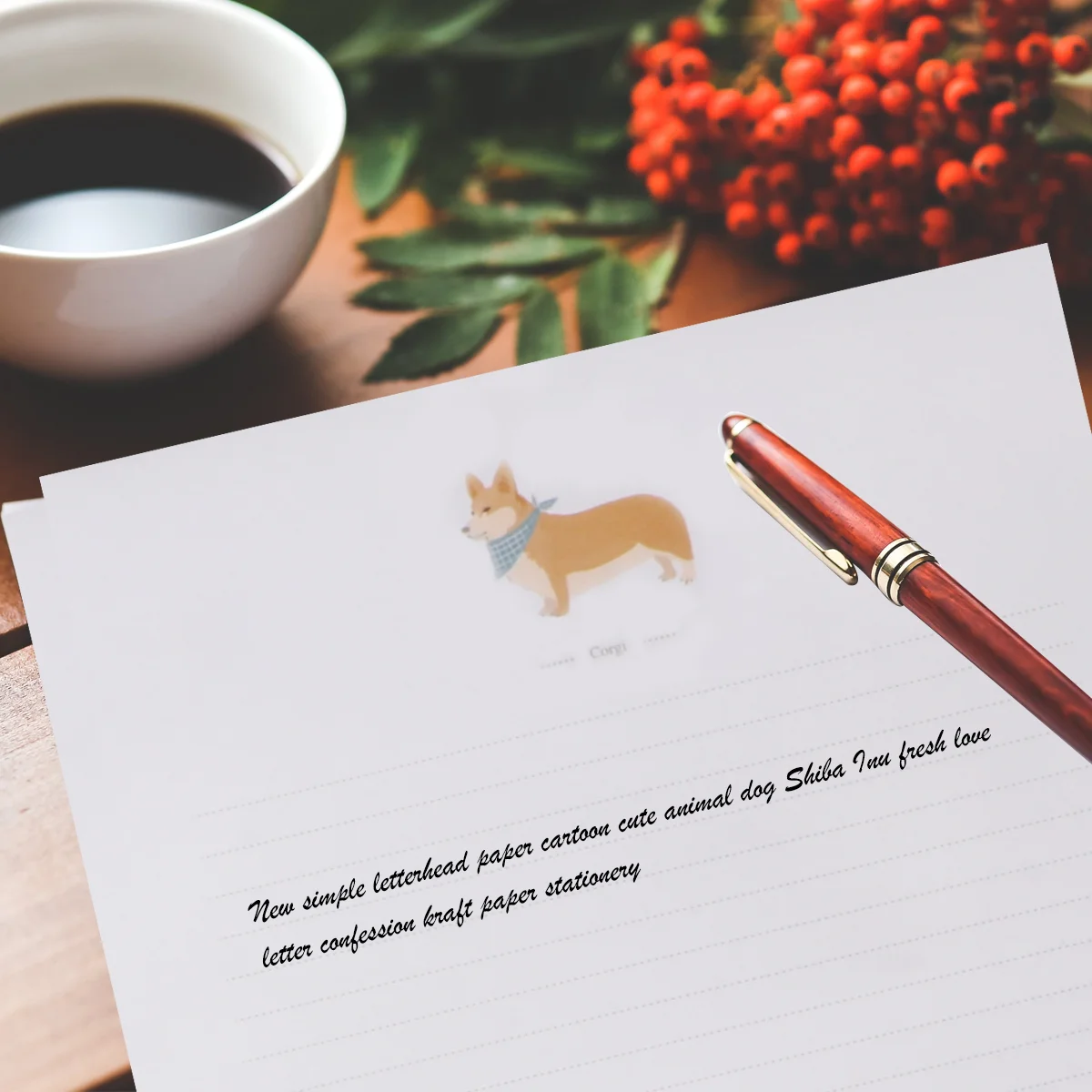 

8 Set/80pcs Letter Papers Cartoon Pets Pattern Kraftpaper Dogs Pattern Writing Paper Note Paper Writing Paper Set for