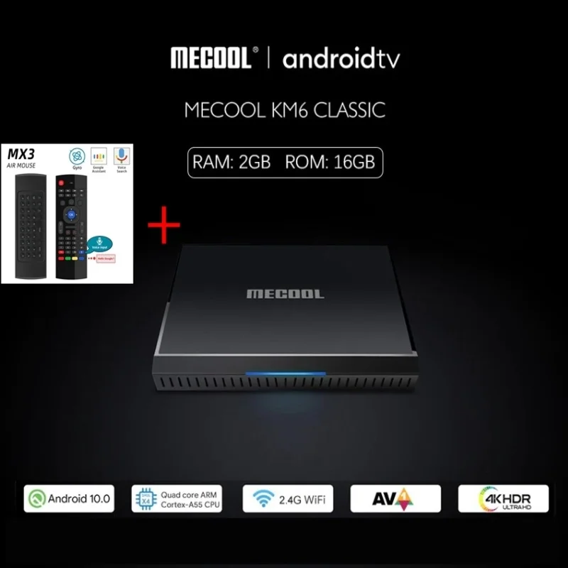 

Новое поступление Mecool K6 Wifi 6 Amlogic S905x4 Android TV 10,0 сертифицированная Google поддержка Av1 4 Гб 64 Гб высококлассная телеприставка Mecool Km6