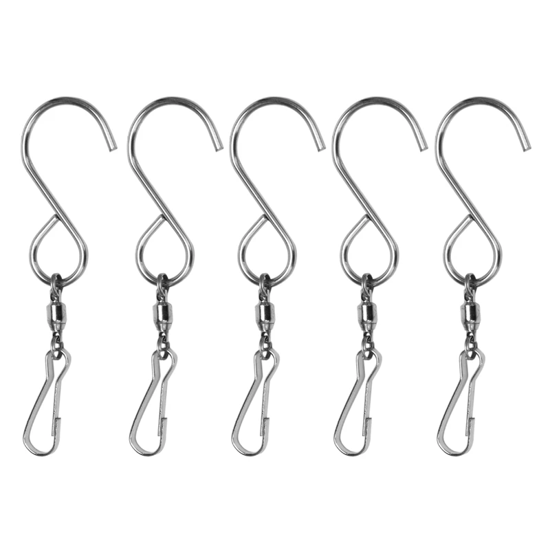 Вращающиеся крючки с клипсой из нержавеющей стали для ветряных спиннеров, кристаллических вихрей и других украшений на вечеринки.