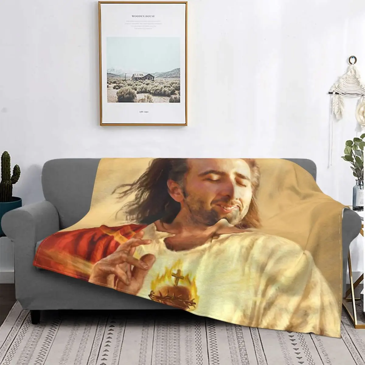 Ультрамягкое Флисовое одеяло Николая клетка благословения 2024