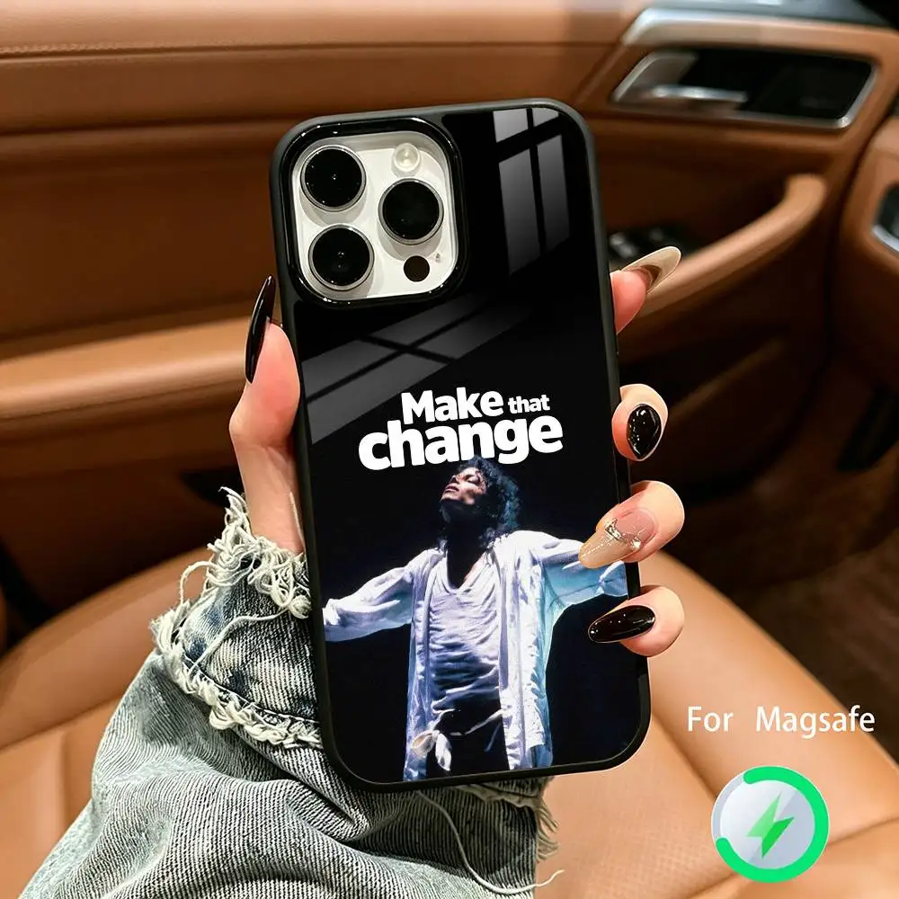 Фото Чехол для телефона с беспроводной зарядкой King of Pop - Майкл Джексон для iPhone 17 16 15 14 13 12 11 Plus Pro Max Plus №3