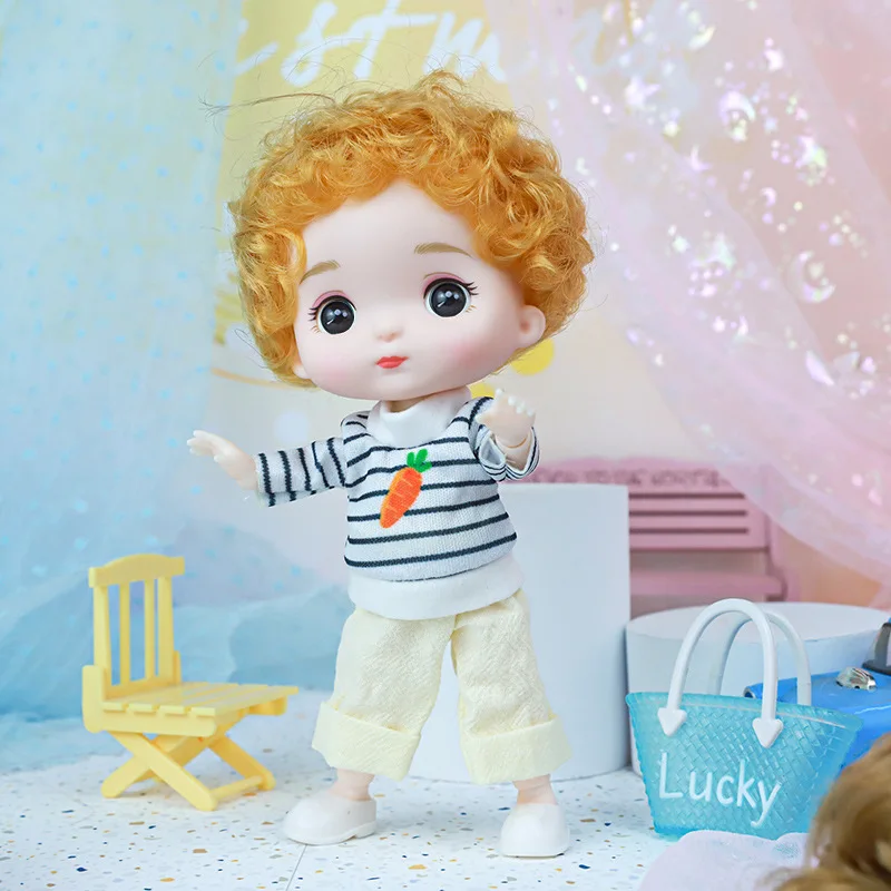 BJD 16 см кукла для мальчика 13 подвижных суставов большая голова и 3D глазные яблоки