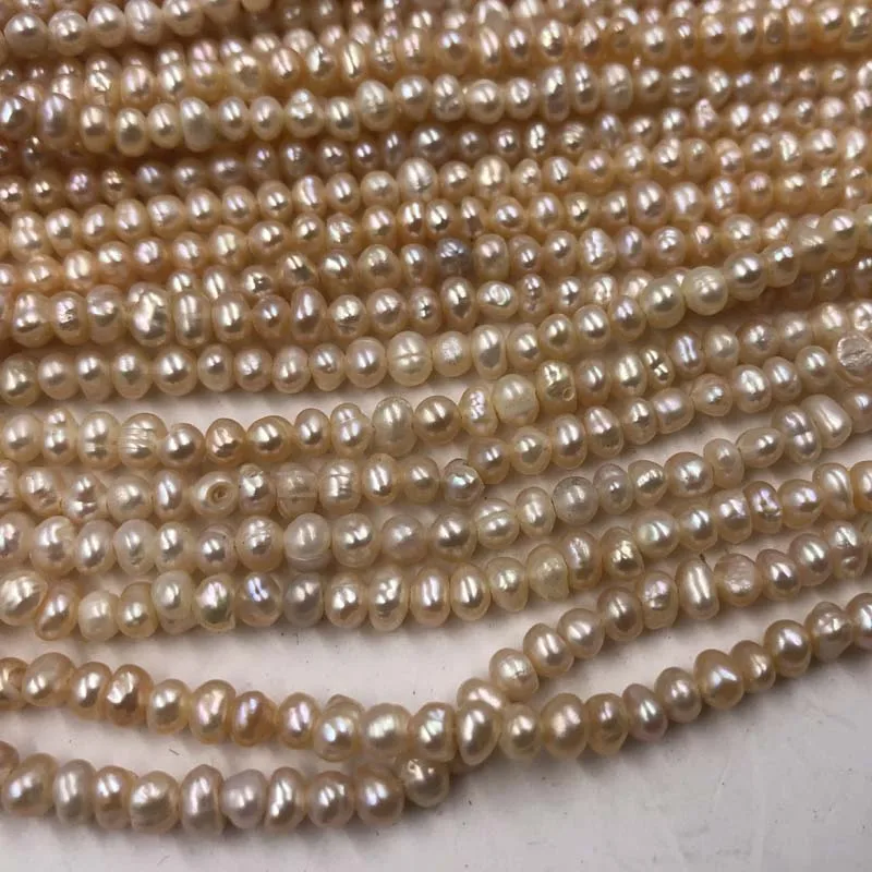 [ELEISPL Wholesale 20 Strands 4mm Purple Real Freshwater Pearl Strings Near Potato #22010283