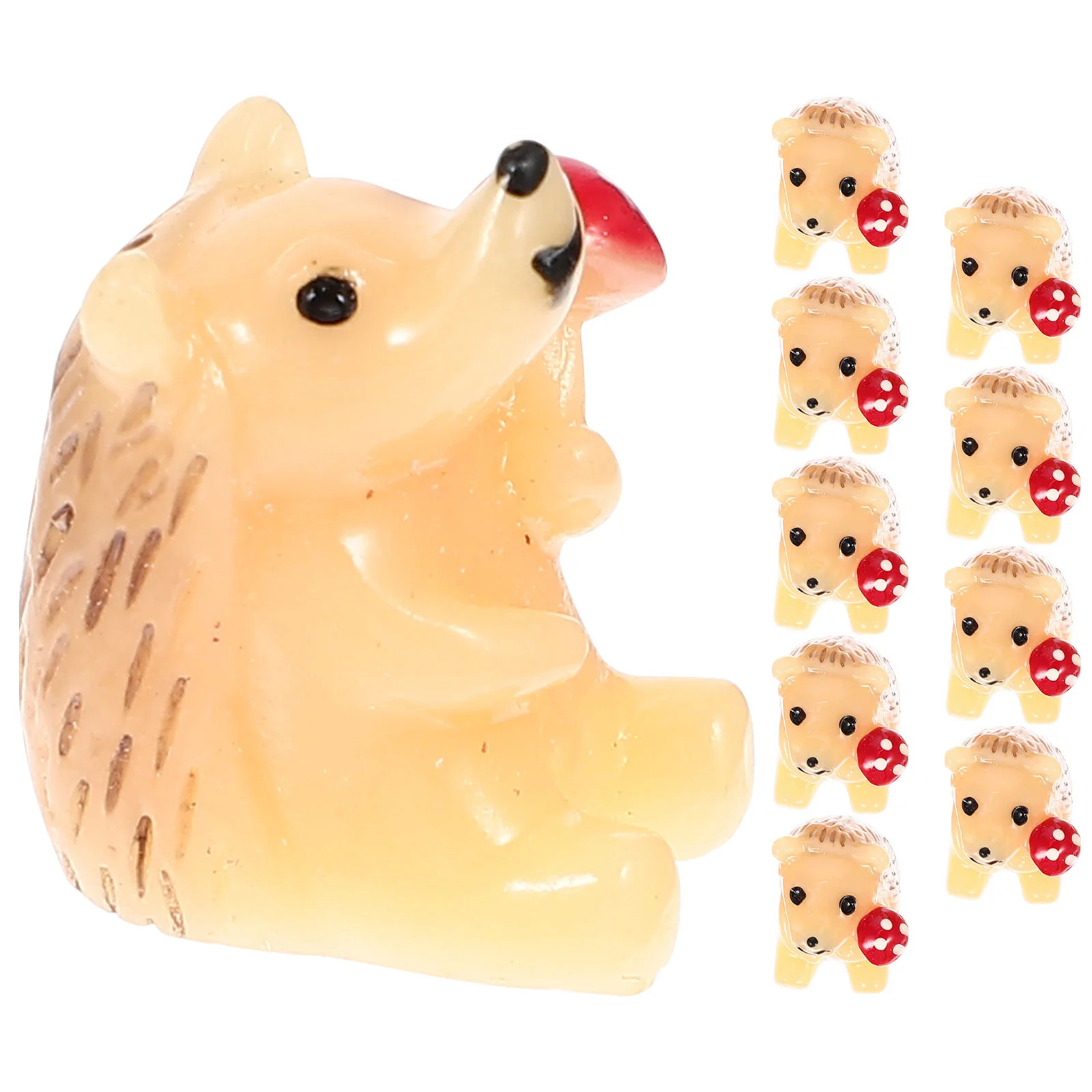 

10 Pcs Ornaments Glass Terrariums Plants Animal Model Tiny Resin Hedgehogs Cute Accessories Synthetic Resin Garden Animal Statue