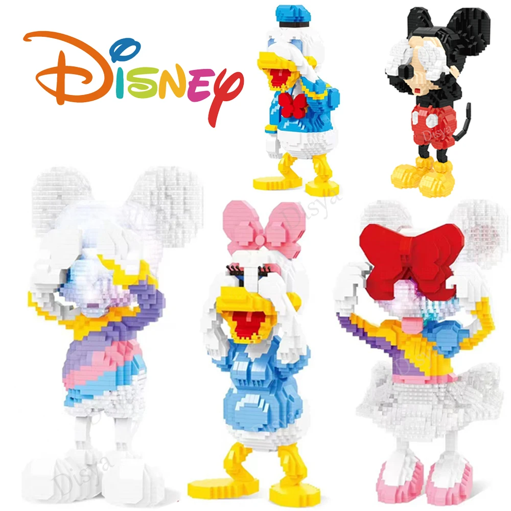 New Disney Building Blocks Cartoon Figures Model Mickey Mouse Minnie Wedding Mini Donald DuckDIY Brick Toys For Children Gift