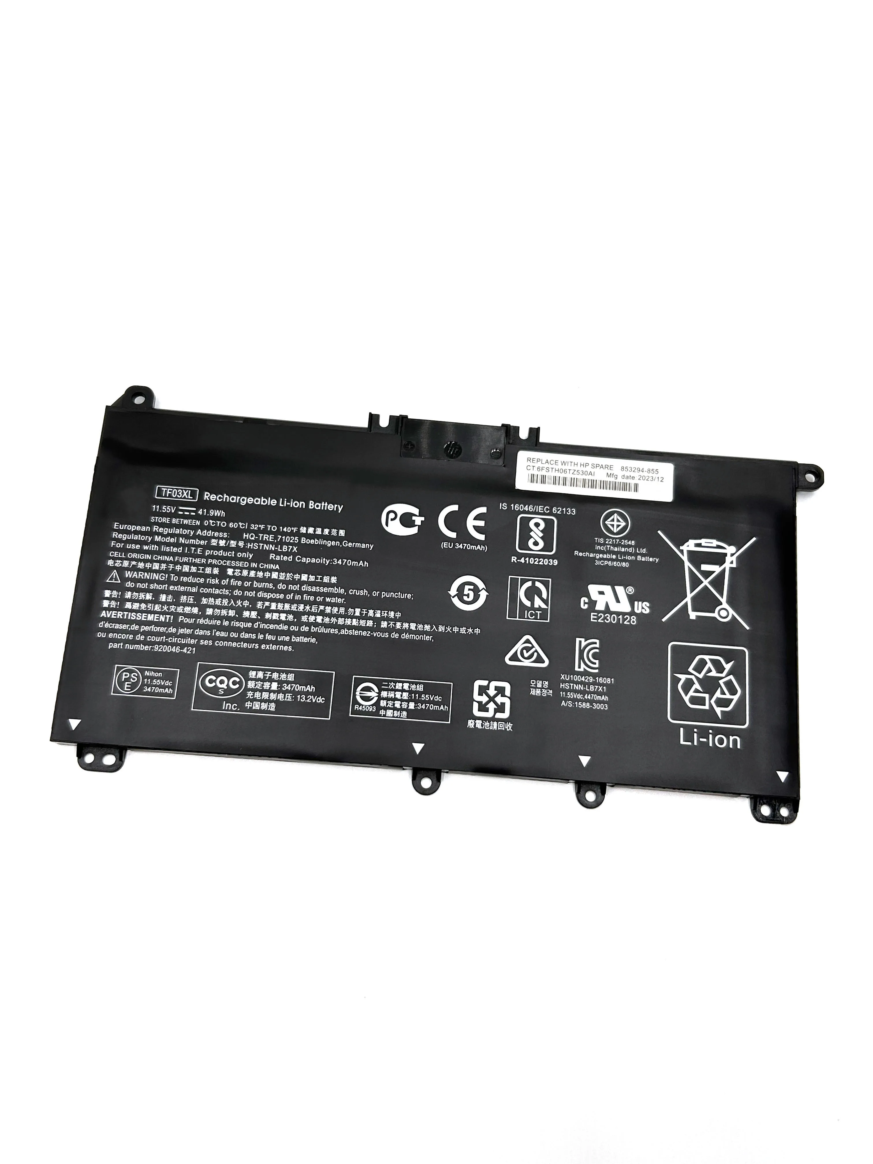 Аккумулятор TF03XL для ноутбука HP Pavilion 15-CC 14-bf033TX 14-bf108TX 14-bf008TU HSTNN-UB7J Q189 TPN-Q188 Q191 920070-855