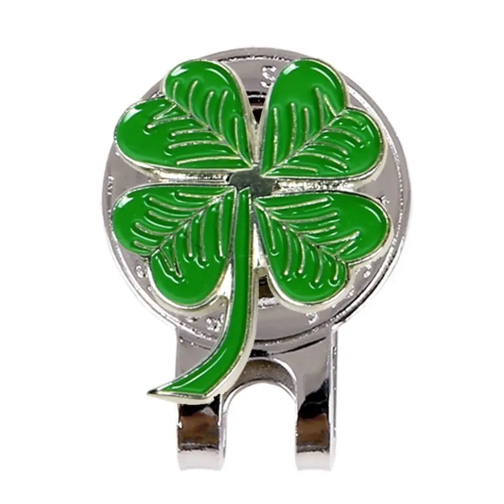 

Lucky Grass Ball Token Electroplated Gold Accessories Golf Cap Clip Golf Hat Clip Four Leaf Clover Golf Ball Marker