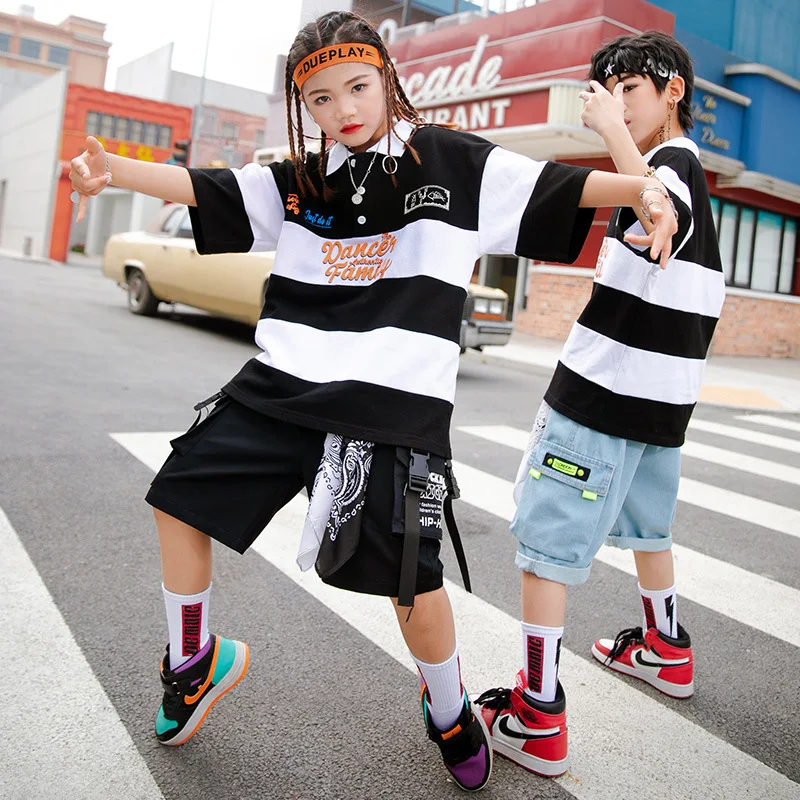 

New Boys Summer Clothes Sets Children Striped Polo Shirt + Shorts 2PCS Kids Clothing Teenager Hip Hop Outfits 4 6 8 10 12 14 Y