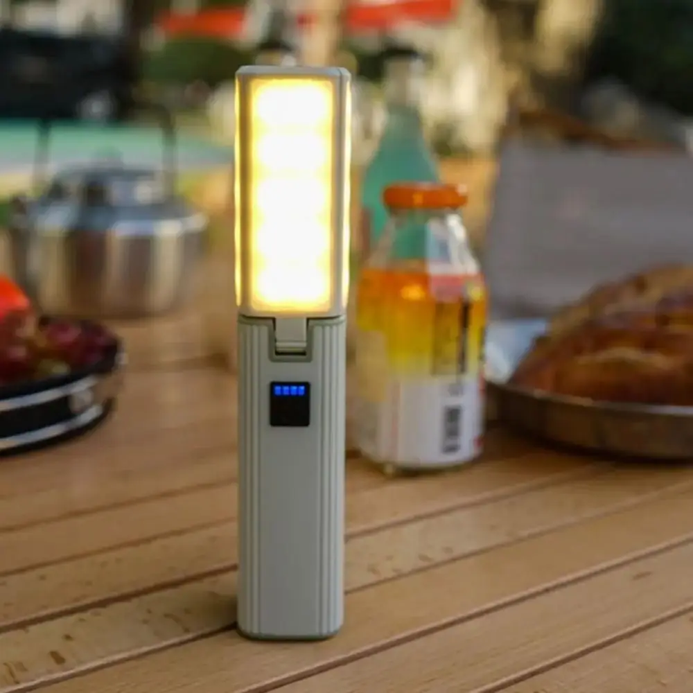Фото Складной фонарь для кемпинга с USB-зарядкой, теплый белый свет, индикатор заряда, четырехлепестковый дизайн №3