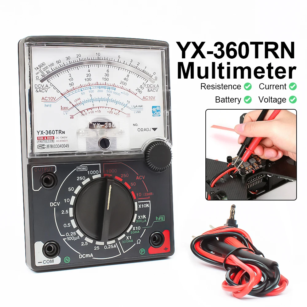 

YX-360TRN MINI Analog Multimeter AC / DC Needle Type Universal Meter Pointer Display Voltmeter Ammeter OHM Resistance Tester