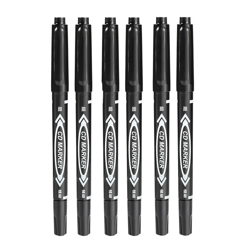 

Маркеры перманентные Kissbuty двойной наконечник черный 6/12 шт