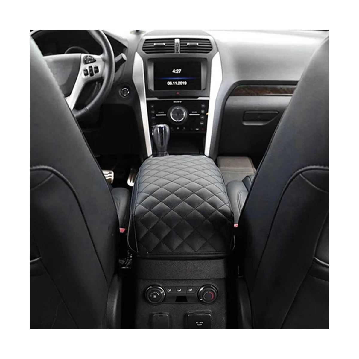 

Car Armrest Pad Cover for Ford Explorer 2011-2019 PU Leather Center Console Box Lid Cushion Mat Waterproof Protector