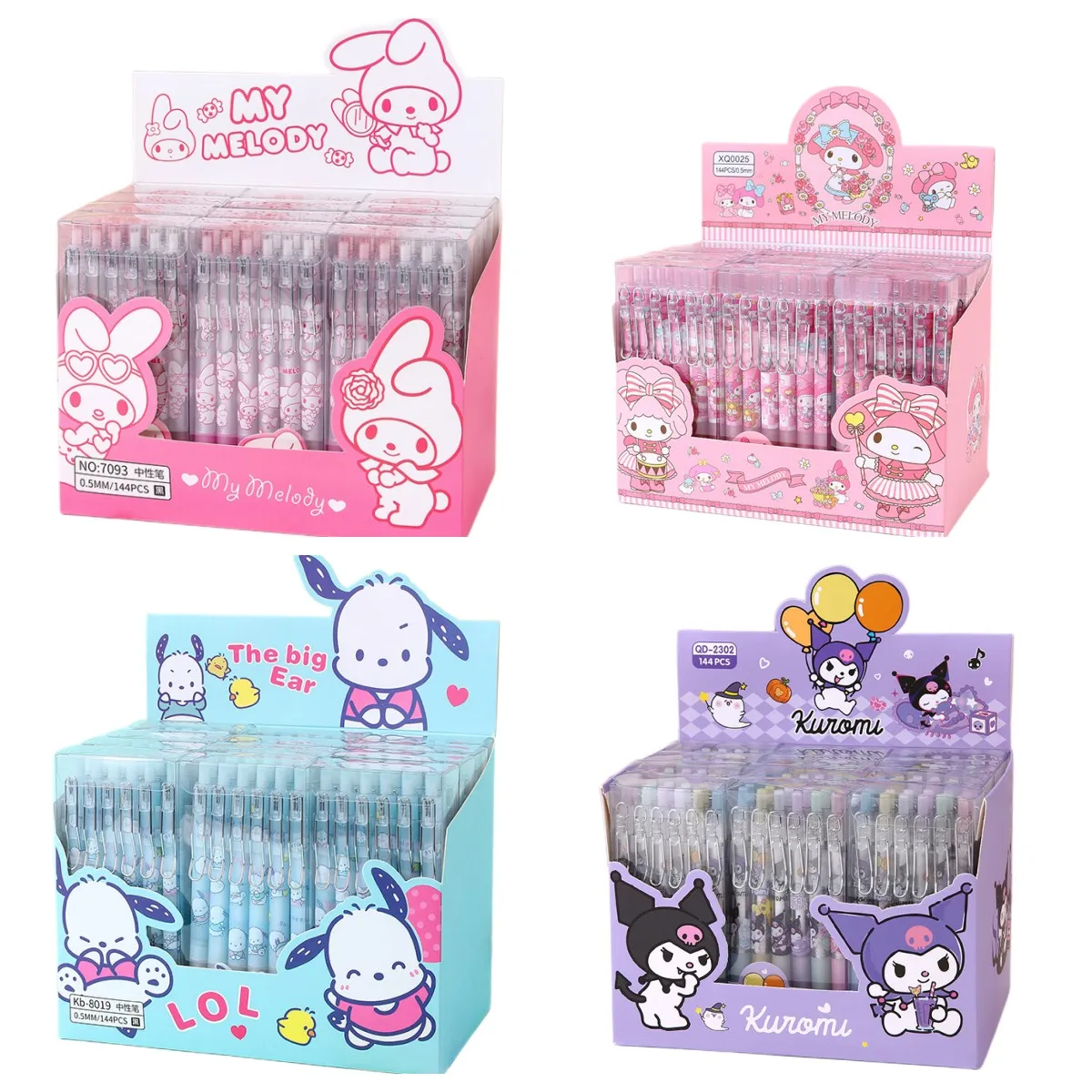 

Sanrio Cute Gel Pen 12-24pcs Kuromi Melody Cinnamoroll Pochacco Student Stationery Write Pens 0.5 Black School Kid Exam Tool
