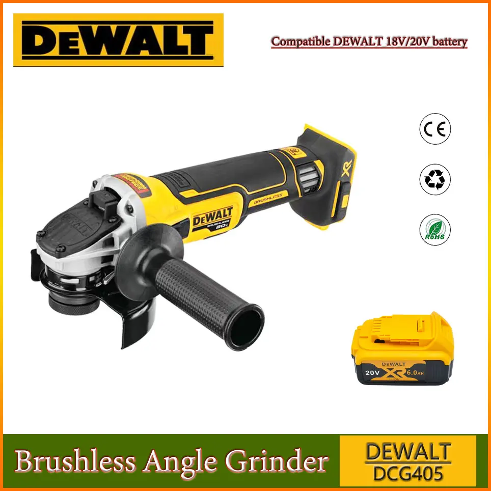 

DEWALT DCG405 20V Angle Grinder Brushless 125mm M14 Impact Polisher Cutting Machine Wireless DEWALT Power Tool