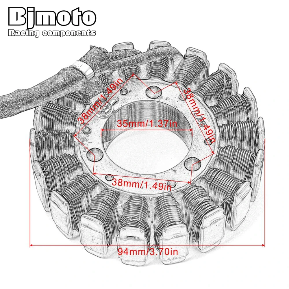 Катушка статора магнето для Suzuki GS250T GS300L GS400X GS425 GS450E GS450G GS450L GS450S GS500E GS550E GS550L GS650E GS750 GS750E (art.: 3920d000eccab) - 3920d000eccab
