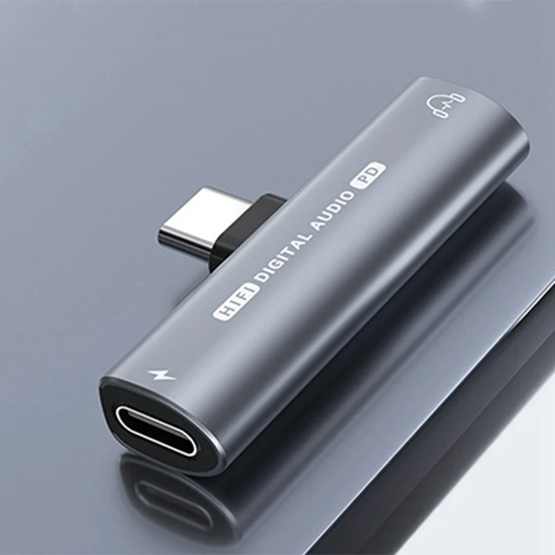 Фото Адаптер для аурикуляров 2 en 1 USB tipo C a USB C/3,5 мм, конвертер аудио ЦАП 32 бит/384 кГц, декодификатор Digital PD2 №4