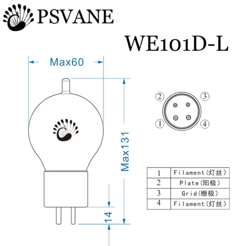 WE101D WE101D-L PSVANE вакуумная трубка полная репродукция 1940s Западная Электроника 101D