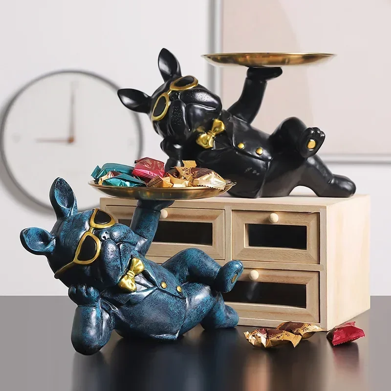 Креативная фигурка бульдога для солнцезащитных очков поднос украшение хранения