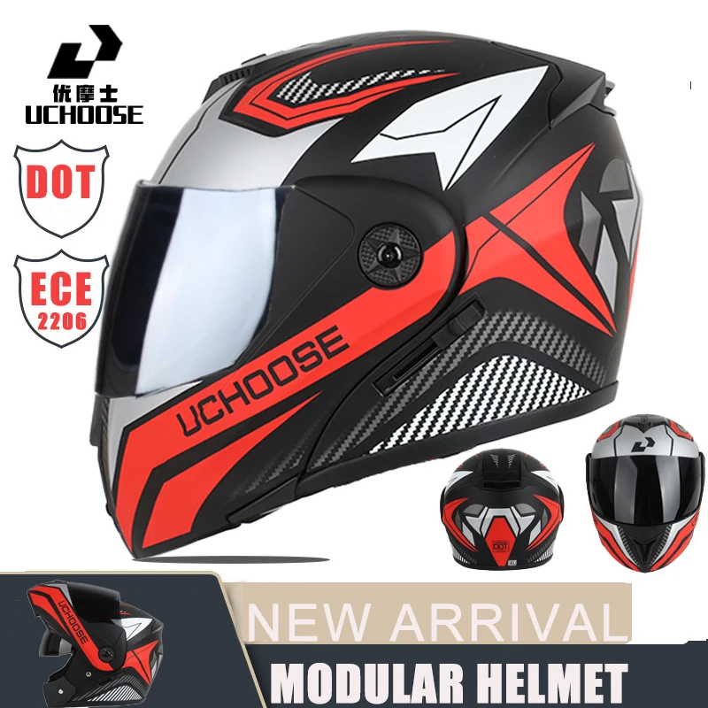 Мотоциклетный шлем с двойным солнцезащитным козырьком для мужчин и женщин