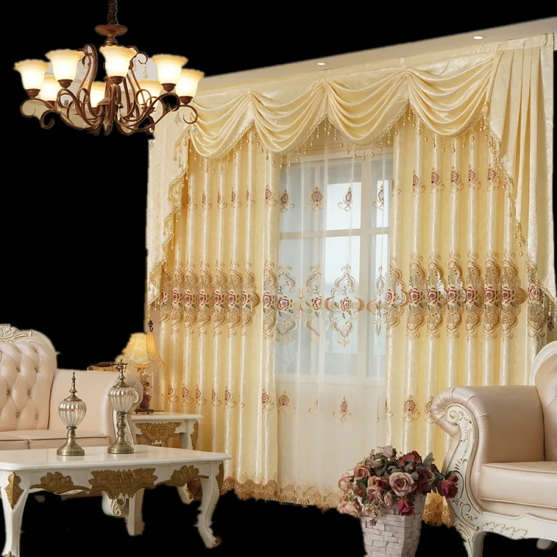 

Занавески для спальни гостиной столовой под заказ в европейском стиле Роскошные затемняющие окна с вышивкой от пола до потолка