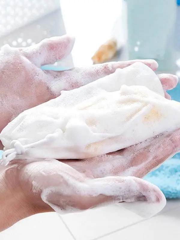 Сетка для пены мыла подвесная сетчатая сумка портативная очищающее средство