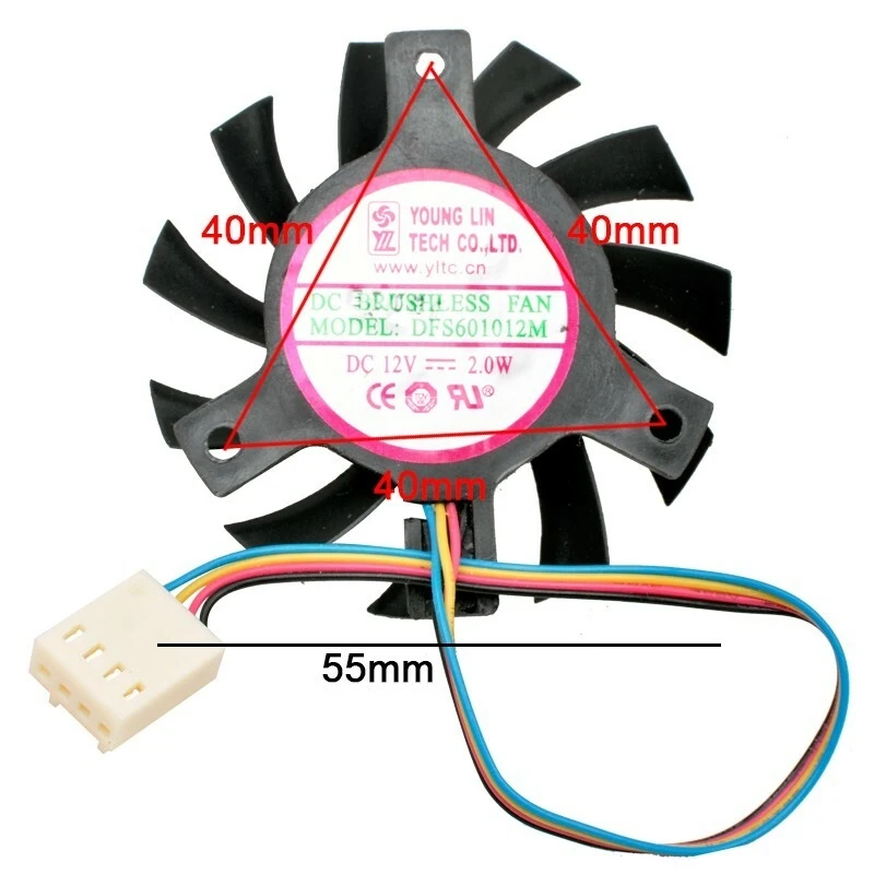 Фото Вентилятор D FOR YOUNGLIN DFS601012M DC12V 2W 55 мм, 4-контактный, для роутеров/промышленного оборудования №2