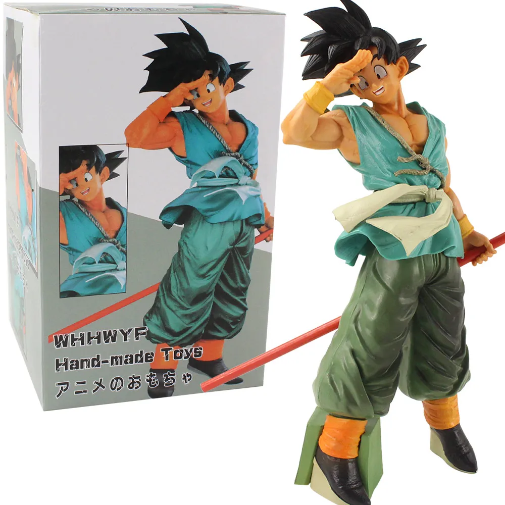 

Аниме Супер сайян Сон Гоку с палочкой и синей одеждой Bandai Dragon Ball Z DBZ, экшн-фигурка из ПВХ, игрушка, подарок для детей, игрушки