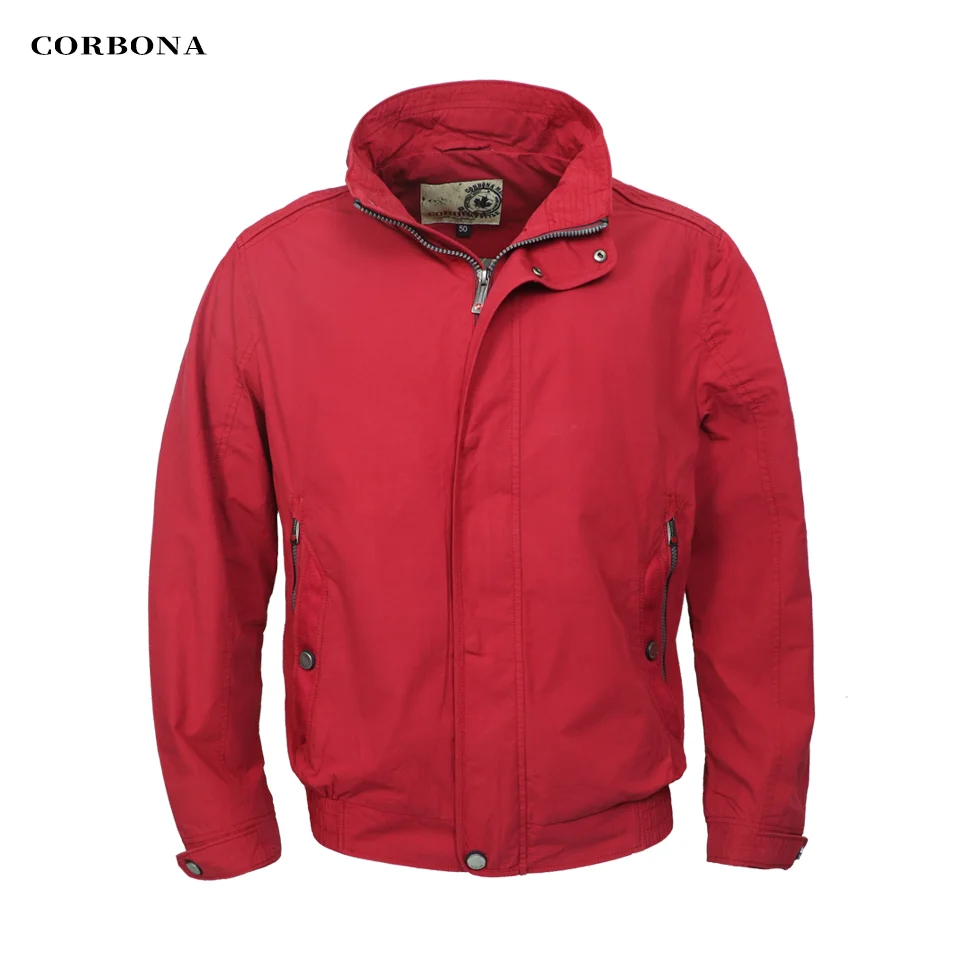 

CORBONA 2022 Spring Windbreaker Men Jacket 100%Cotton Windproof Warm Coat Outdoor Red Oversized Longsleeve Multi Pockets Parka