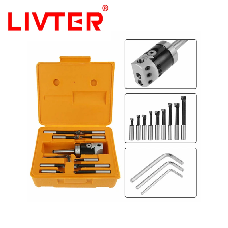

f1 boring a set nt30 nt40 bt30 bt40 c20 c25 r8 mt2 mt3 mt4 m10 m12 m16 f1 1pcs+tool holder + wrench 3pcs + boring tool rod 9pcs