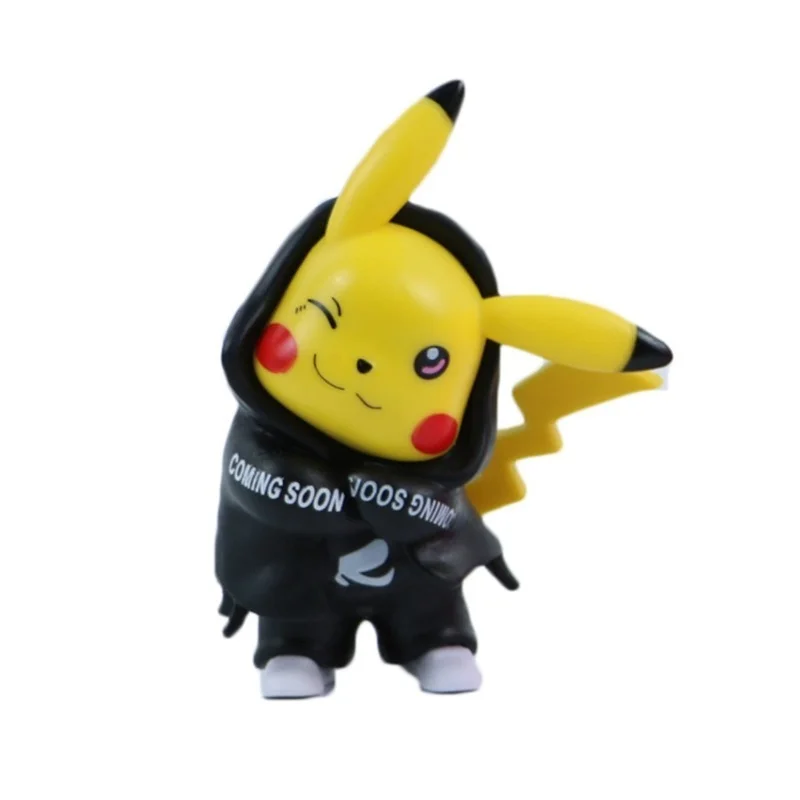 Модная черная розовая синяя мультяшная кукла Pokemon Pikachu украшение для автомобиля