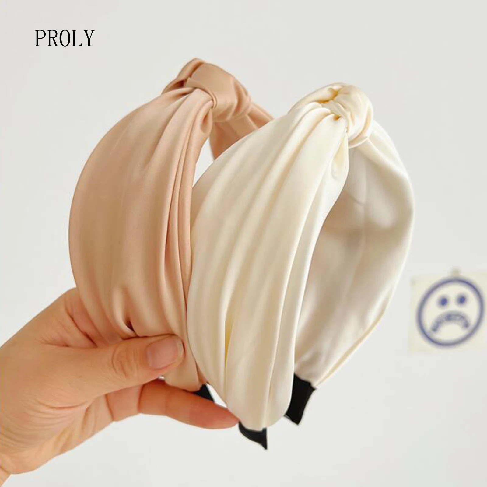 

PROLY New Fashion Women Headband Wide Side Center Knot Hairband Casual Soft Turban Summer Girls Hair Accessories Wholesale