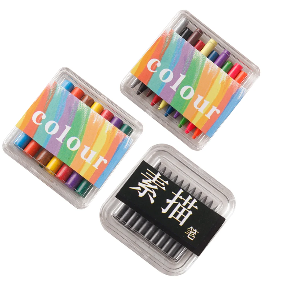 3 коробки мелки для кукольного домика маленькие декоративные мини-ручки восковых