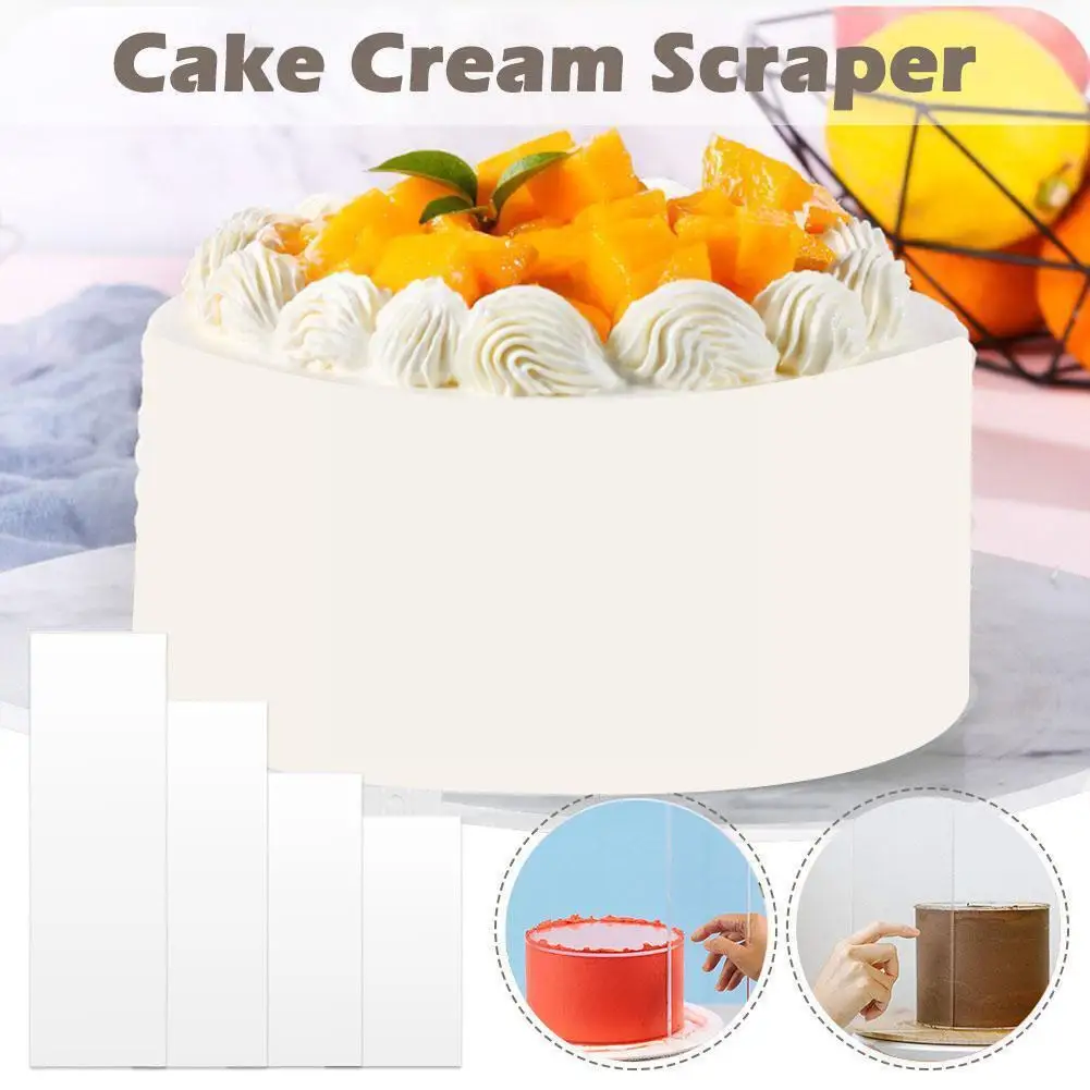 

4size Transparent Cake Cream Scraper Cake Making Scraper Tool Decorating Tools Baking Rectangular Tool Cake Kitchen Acrylic Y4N7