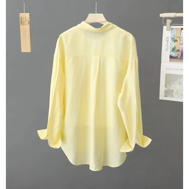 

Pure cotton + modal material white shirt women's top high-quality fashion ST0706