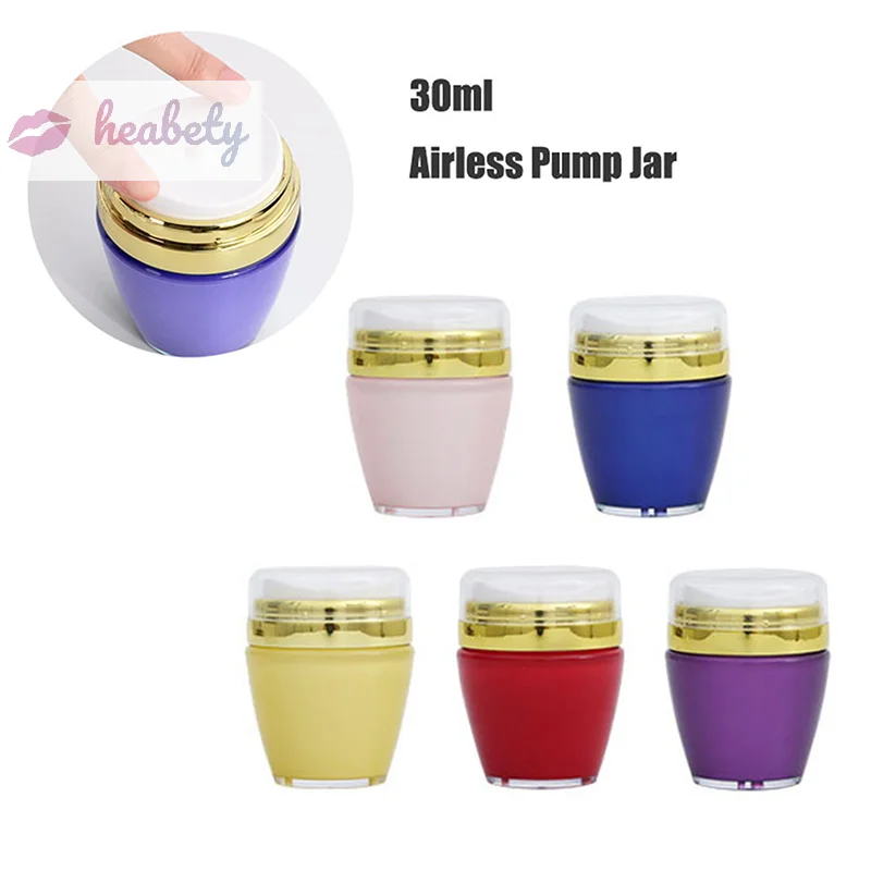 

Empty Airless Pump Jar Refillable Creams Sample Lotions Dispenser Travel Leak Proof Cosmetic Container Moisturizer Vacuum Bottle