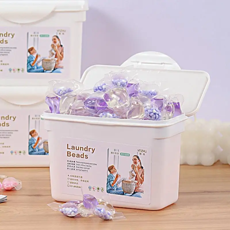 

30pcs/box Laundry Detergent Gel Beads Washing Cleaner Liquid Condensate Bead Fragrance Laundry Balls Removing Laundry Ball