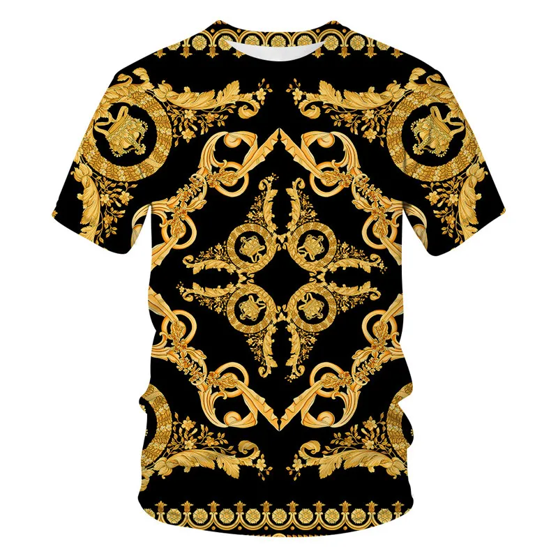 

2022 Summer Luxury Baroque Style t-shirts 3D All Over Printed T Shirts Tee Tops shirts Unisex Tshirt