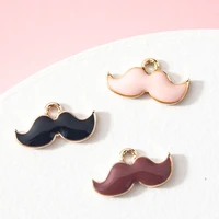 10pcslot 614mm enamel charms mustache beard charm pendant for diy earring necklace jewelry making findings accessorie